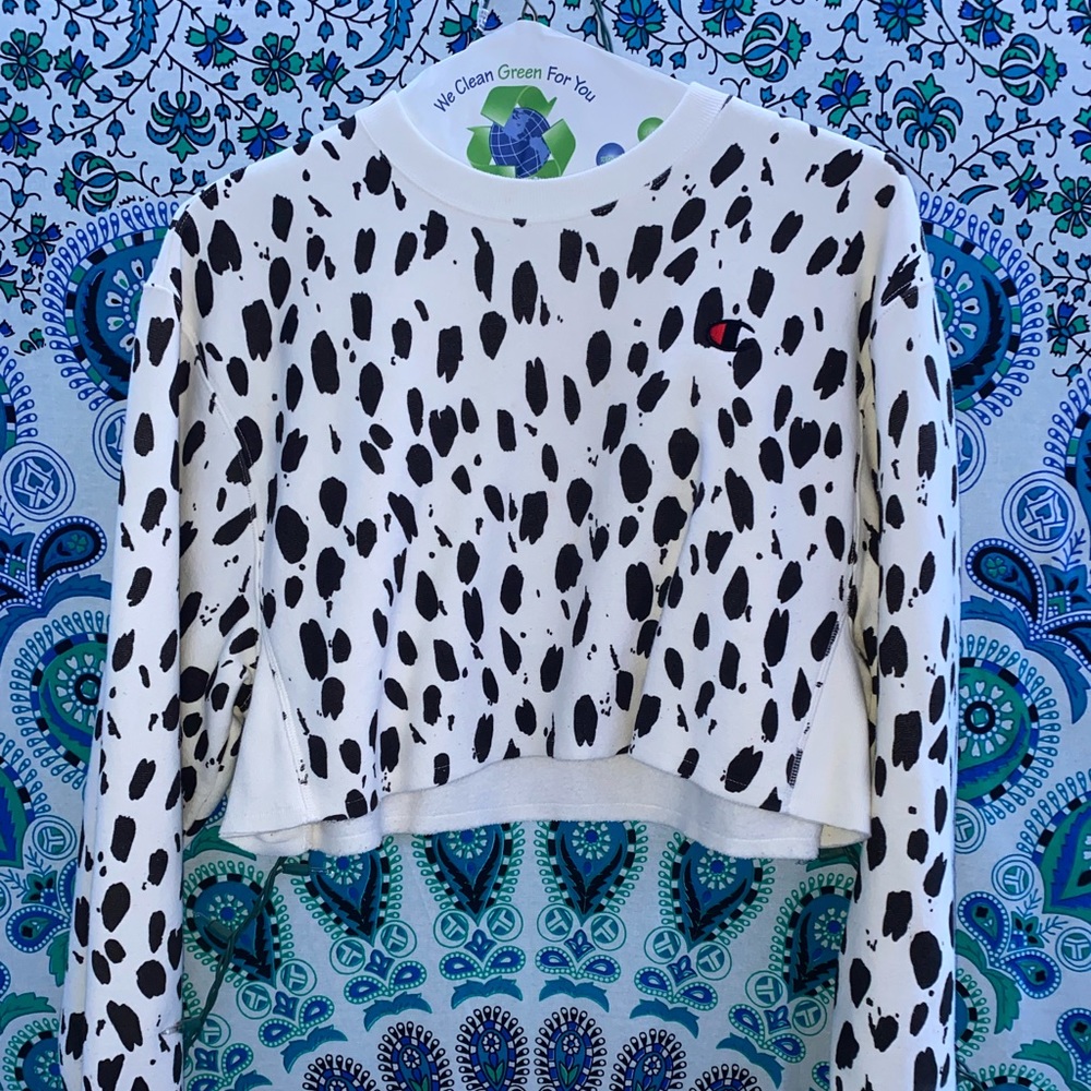 Womens Champion Reverse Weave cropped crewneck; size small